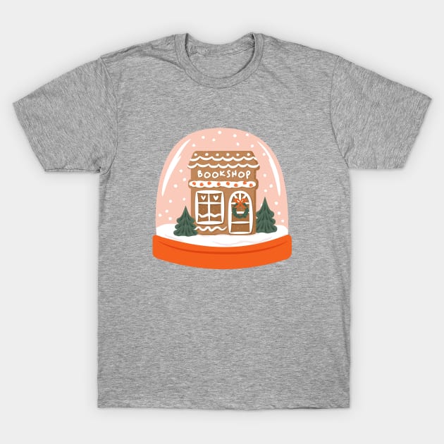 bookshop snowglobe T-Shirt by indiebookster